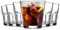 Tradineur - Juego de 6 vasos de cristal, modelo Aras, resistentes, base gruesa, servir agua, licores, bebidas, fiestas, uso diario (200 ml, 8 cm)