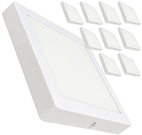 LED ATOMANT LED-Deckenleuchte, quadratisch, 220 x 220 mm, 20 W, Warmweiß (3000 K), 1800 Lumen, Treiber inklusive.