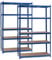 Wiltec Set 2x Scaffali a incastro per carichi pesanti Blu 120x60x204cm 5 ripiani 200kg/piano