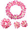 Clyhon Hawaiiketten Party Kranz Hawaiian Deko Kranz Blumenketten Hawaii Rock Haarband Kette Armbänder Grasrock Party Kostüm Zubehör Für Cheerleading Themenpartys Geburtstagspartys Karnevalspartys