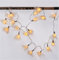 GURU SHOP Batterie Blüten LED Lichterkette mit Skelettblättern 20 Stk. - Beige, Skeletttblätter, 6x6x350 cm, Lichterketten
