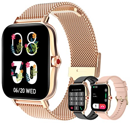 Colesma Smartwatch Damen 1,69 HD Touchscreen Fitnessuhr Tracker mit Telefonfunktion, IP67 Wasserdicht Smart Watch mit Schlafmonitor für iOS Android