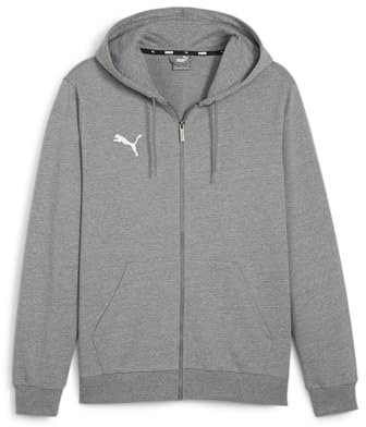 PUMA Herren Teamgoal Casuals Hooded Jacket Sweat, Medium Gray Heather-puma White, L EU
