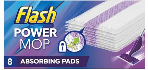 Flash Power Mop Refills with 16 Pads Floor Cleaning Absorbing Lock Home Surface Pad Multi-Surface