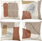 4er Set Dekorativen wasserdichte Kissenbezug Grau 40x40cm Sommer Outdoor Kissenbezüge weich Quadratische Dekokissen Boho Abstrakt Geometrische Muster für Sofa Schlafzimmer Zuhause Dekor J-1732