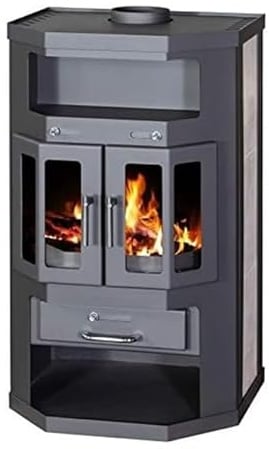 Flügeltür-Kaminofen Victoria Taro2, schwarz, dauerbrandfähig – 10kW