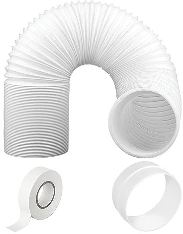 SPARES2GO Hose Pipe PVC Duct Extension Kit Compatible with Black & Decker Air Conditioner (6m, 5 Inches, 125mm)