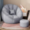 Poltrona Sacco, Pouf da Terra, No Filling Poltroncina Gaming, Lazy Lounger Sofa Chair Cover Schienale Alto Imbottito per Soggiorno, Camera da Letto, Sala Giochi, Dormitorio,Light Gray