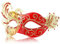 MYSEUNI Damen-Venezianische Maske Rubin-Rot | Elegante Handbemalt Phoenix Maskenball Maske - Für Hochzeiten & Karneval passend, Halloween & Kostümpartys