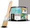 JOVIRA PINTURAS Pintura Tiza - Chalk Paint al Agua Mate + Pincel especial para madera. Renueva tus muebles con creatividad. (375 Mililitros, Gris Medio + Pincel)