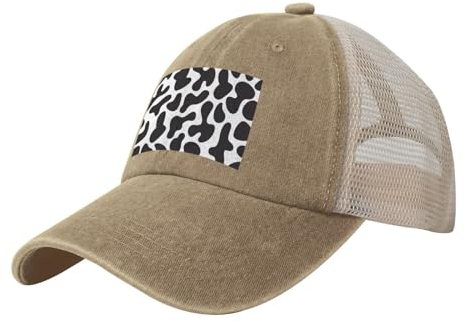 YWSOTRE Seamless, Muster, Mit, Fleckig, Cow, Trucker-Hüte, Cowboy-Mesh-Baseballkappe, verstellbare Klassische Papa-Hüte
