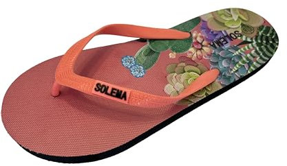 Solema Slip-on Beach Pool Infradito Sandali con scivolo Pantofole Scarpe, Donna, Fiori rosa, EU 38