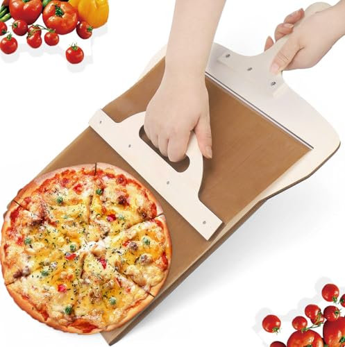 Goviox Pelle À Pizza Coulissante, Pelle A Pizza avec Trous De Suspension, 55×35cm, Palette à Pizza avec Poignée, Outil De Cuisson Essentiel De Cuisine pour Pelle à Pizza Coulissante