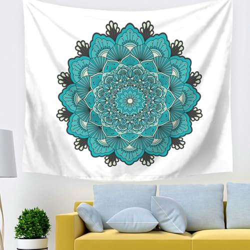 Wycian Wandteppich Psychedelic Trippy Wandtücher Mandala Mehrfarbig Blume Mikrofaser Wandvorhang Outdoor Upgrade Weich 230X150cm （Breite x Höhe）