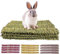 HTRTRR Lot de 4 tapis d'herbe de lapin tissés à la main, jouets à mâcher naturels comestibles, tapis à mâcher en tissu naturel, pour petits animaux, bâtons d'argile pour lapins, cochons d'Inde,