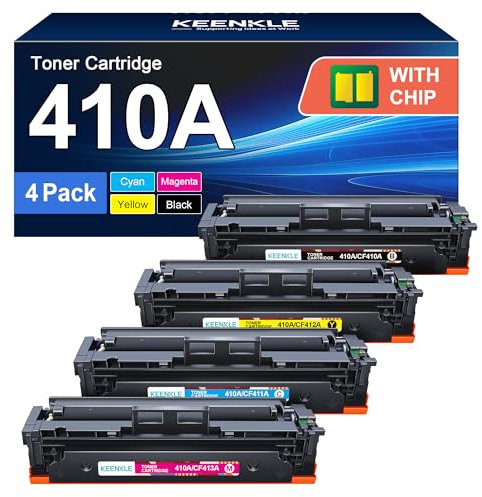 KEENKLE 410A Toner kompatibel für HP 410X Multipack, CF410A CF410X, für HP MFP m477fdw, Color Laserjet Pro MFP M477fdw M477fdn M452nw M377dw M452dn M452dw M477dw, 4er-Pack