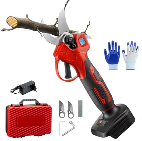Sans Batterie, Secateur Electrique Sans Fil pour Makita, Diamètre de Coupe de 15-30 mm Coupe Branche, Ciseaux Electrique, Outillage de Jardin, Les Arbres Fruitiers et le Vignoble (Rouge)