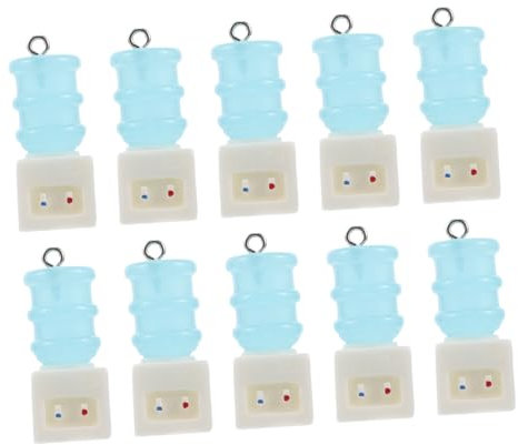VICASKY 10pcs Mini Water Dispenser Pendant Cute Drink Resin Charms for Diy Keychains Earrings Jewelry Making Straw for Dollhouse