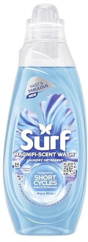 Surf Magnifi-Scent Wash Aqua Bliss Laundry Liquid For Short Cycles Fast and Fabulous Fragrance 837 ml (31 Washes)