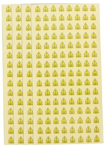 Mikikit 500 Stücke Batterie Warnschild Warnaufkleber Vorsicht Aufkleber Kupferplatte Aufkleber Gelb