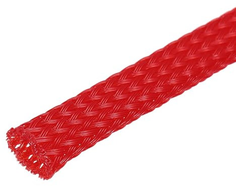 uxcell Expandable Sleeving, 1/4-inch 100ft Cable Sleeve, Red