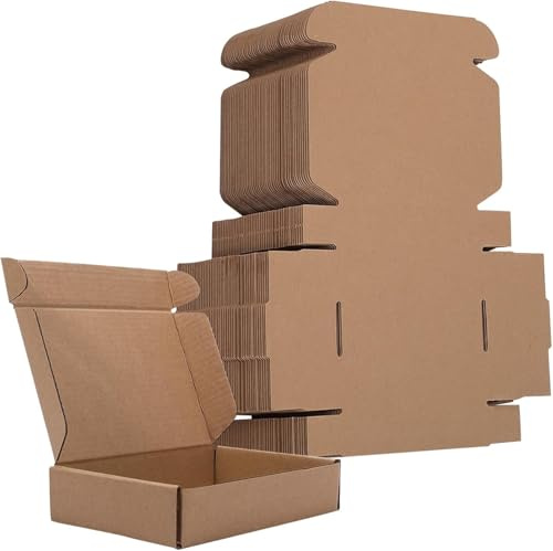 Cptoion 50 Stück Versandkarton Klein, 150 X 100 X 25 Mm, Braun | Klein Versandkartons, Verpackungskartons Aus Wellpappe, Faltkartons Karton Box for Versand, Verpackung and Lagerung