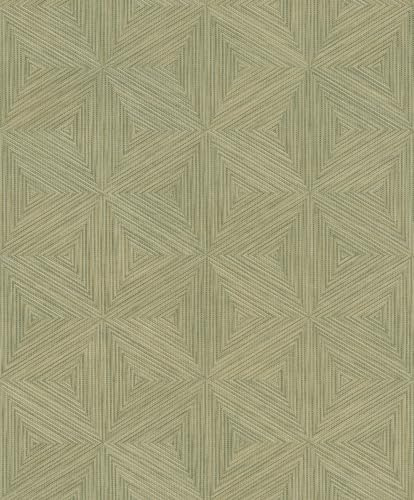 Rasch Boho Geometric Textured Vinyl Wallpaper Premium Quality for Elegant Living Rooms Baedrooms Feature Walls Green 571288