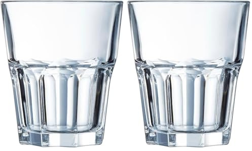 Arcoroc - Colección Granity - 6 vasos bajos de 27 cl de vidrio templado apilables -Uso profesional - Extremadamente resistentes - Fabricado en Francia - Embalaje reforzado para la venta online