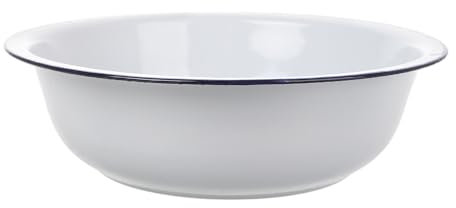 SEWACC Vintage Enamel Basin Kitchen Bowl for Sinks Large Washing up Bowl Plug Black 100% Enamel Small Kitchen Enamelware
