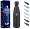Gourde, 750 ml Sans BPA, Gourde Isotherme, Isolation Sous Vide à Double Paroi, Bouteille Isotherme, 304 Acier Inoxydable, Gourde Acier Inoxydable pour Cuisine, Salle de Sport, Randonnée - Noir