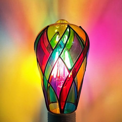 gifyym Bulbe en verre coloré à ST64 - Lumière de base 4W E26 | Bullb en verre coloré - Éclairage de décoration à la maison de fête | Bulbb de couleur ledd - salon de chambre de Noël de balcon de jard