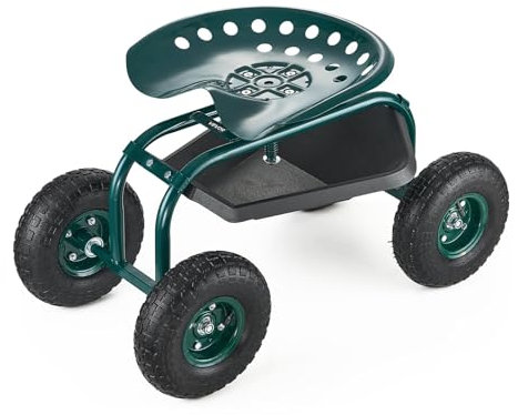 VEVOR Gartenrollsitz 800x487x460/540 mm, Fahrbarer Gartensitz mit Werkzeugablage, Tragkraft 136 kg, Gartenhocker für den Außenbereich, Roller zum Bepflanzen und Jäten von Rasenflächen