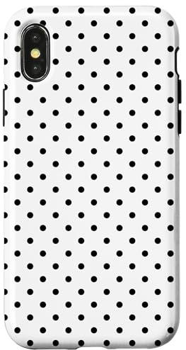 Polka Dot Pattern White And Black, Women Girls Polka Dots Case for iPhone X/XS