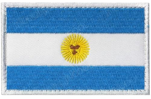 HiyyFloy Parche De Bandera Argentina Parches Bordados De Bandera Argentina Parche Táctico Militar De Bandera Argentina para Ropa, Sombreros, Mochilas Decoraciones del Orgullo