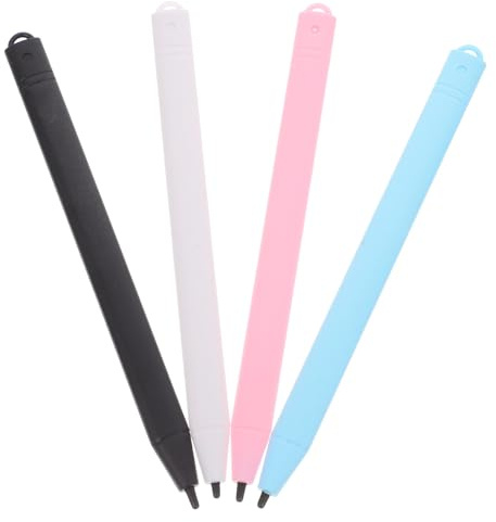 HOMOBABE Stylets pour Tablette D’écriture LCD 4 Pièces Noir Blanc Bleu Rose, Stylo Tactile pour Bloc-Notes Numérique et Tablette Graphique, Accessoire Léger pour Dessin et Écriture Garçon