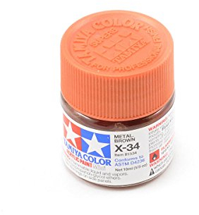 Tamiya 81534 Mini-Acrylfarbe, glänzend, Braun/Metallic, 10 ml, X-34