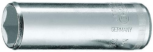 Gedore 20L8 Douille 1/4-8 mm 6 vis hexagonales longue, Argent