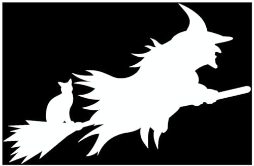 Samunshi® Aufkleber Halloween Hexe Autoaufkleber 8 x 5,2cm weiß