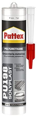 Pattex Sigillante Poliuretanico PU 198, Sigillante per Lattoneria, Carpenteria Metallica, Costruzioni Metalliche, Impianti di Condizionamento, Auto e Nautica, Carrozzeria, Grigio, Cartuccia da 310ml