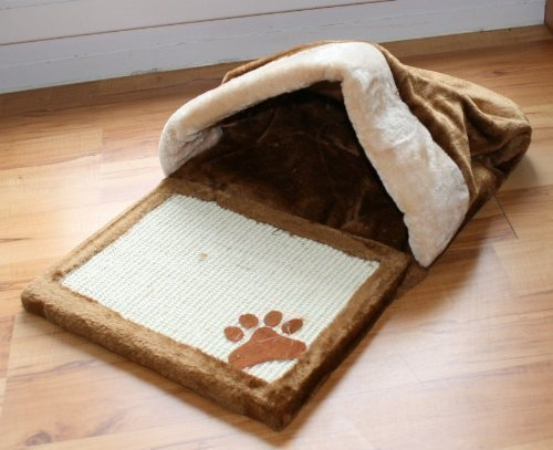 Bontoy Kratzmatte Pia I 34 x 63,5 cm I zum kratzen und verstecken I mit weicher Höhle| braun