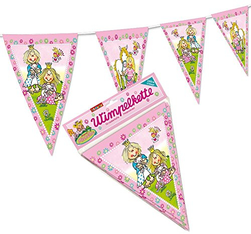 1 Wimpelkette * PRINZESSIN MIABELLA * für Kindergeburtstag oder Motto-Party // 3,6 m lang // Party Dekoration rosa Mädchen Deko Girlande Krone Pferd