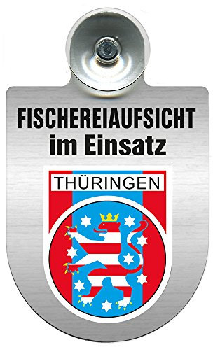 Einsatzschild Windschutzscheibe incl. Saugnapf - Fischereiaufsicht im Einsatz - 309371 - incl. Regionen nach Wahl Farbe Region Thüringen