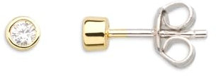 Xenox XS3514G Ohrstecker Silver Circle Gelb-Gold Zirkonia Ø 3,5 mm