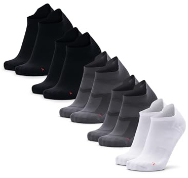 DANISH ENDURANCE Kurze Laufsocken, 5 Paar, Mehrfarbig (2x Schwarz, 2x Grau, 1x Weiß), 35-38