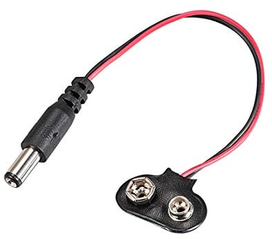 sourcing map Plastic Male DC Power to 9V Battery Clip Connector Cable 2.1 x 5.5mm 2 Pcs