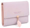 Portefeuille Femme Porte-Monnaie Feuille Exquis Pendentif en PU Cuir, 6 emplacements pour Cartes y Compris 1 fenêtre d'identification 1 Section de Facture et 1 Poche à Fermeture éclair, Rose