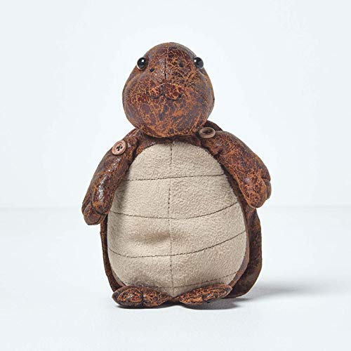HOMESCAPES Door Stop Novelty Turtle Door Stopper Animal Faux Leather