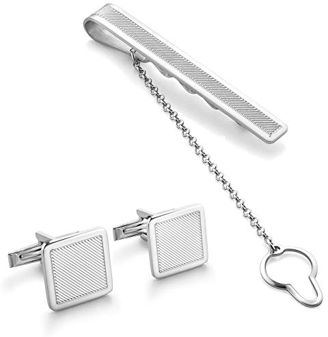 Stilvolles Herren Schmuckset Krawattenklammer Manschettenknöpfe Sterling Silber