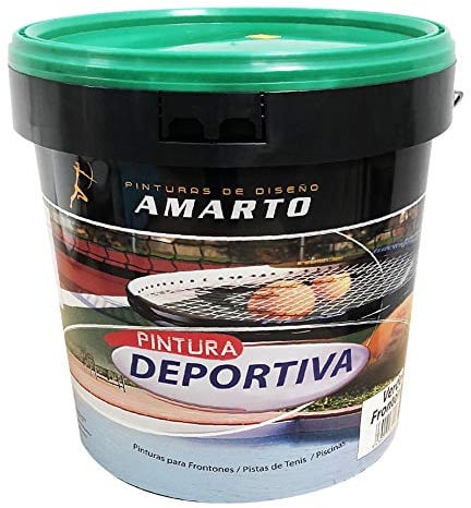 Pintura pistas deportivas acrilica para el pintado y mantenimiento,Rojo tenis,Verde fronton,Azul deportivo (4 L, Verde Fronton)