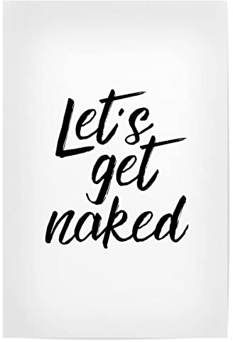 artboxONE Poster 90x60 cm Typografie Let's Get Naked - Bild Let's get Naked Bathroom Decor